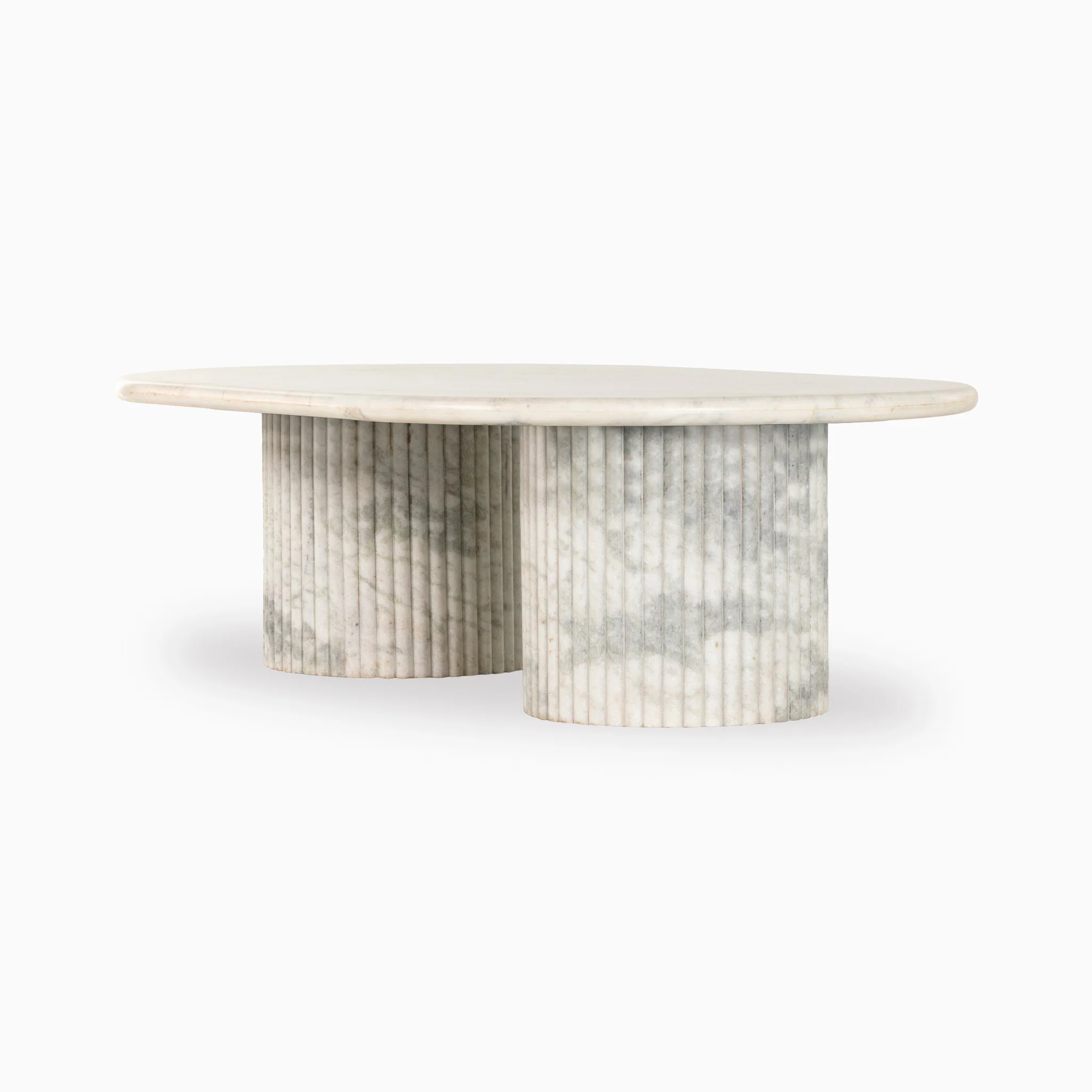 Summit Coffee Table in Polished White Marble - Image 2