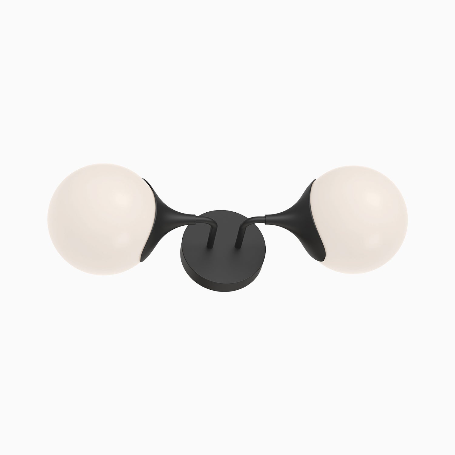 Sylvia 19" 2 Lights Wall/Vanity Light in Matte Black/Opal Matte Glass