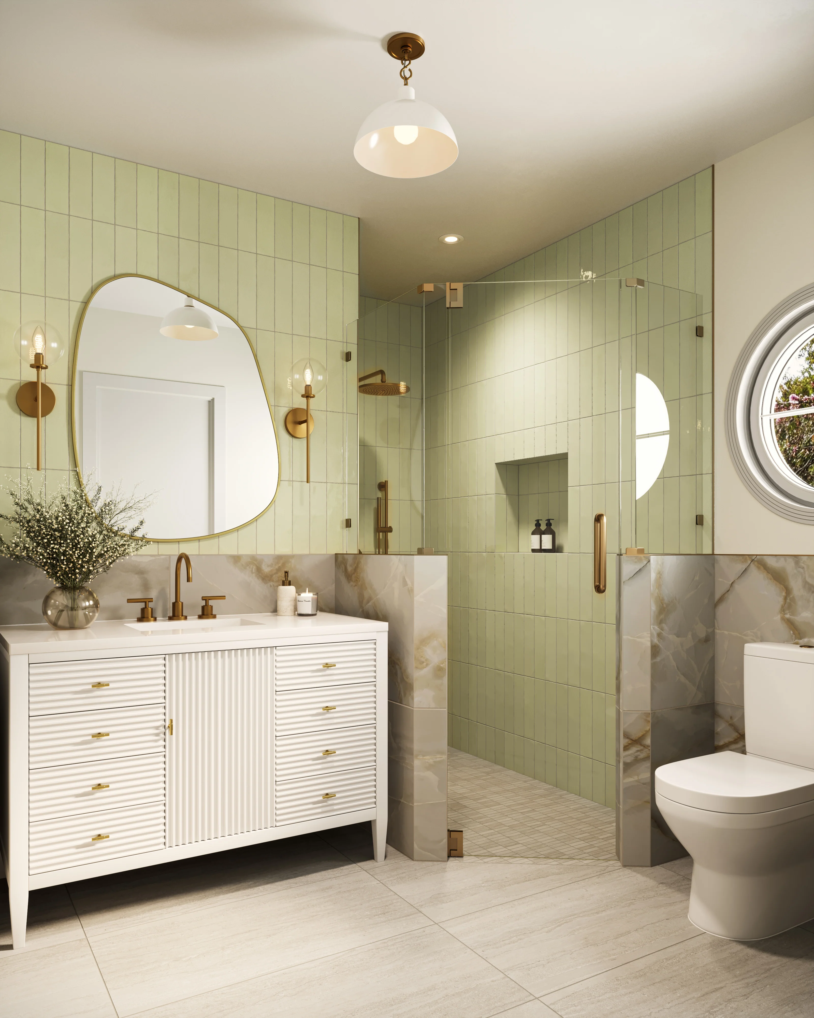 Tatum 1 x 3 Matte Porcelain Mosaic Tile in Vein-Cut Dune - Image 7