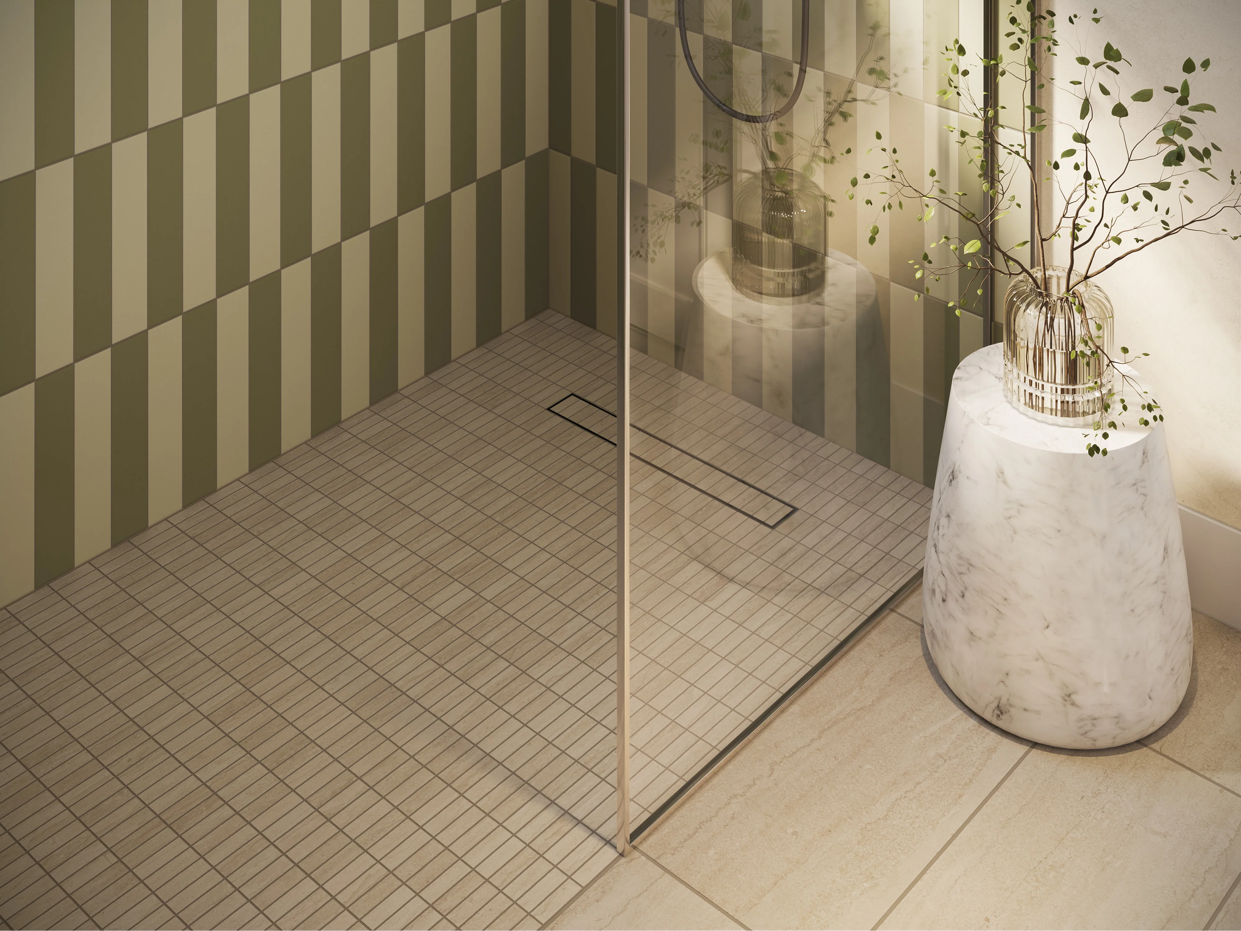 Tatum 1 x 3 Matte Porcelain Mosaic Tile in Vein-Cut Sand - Image 2