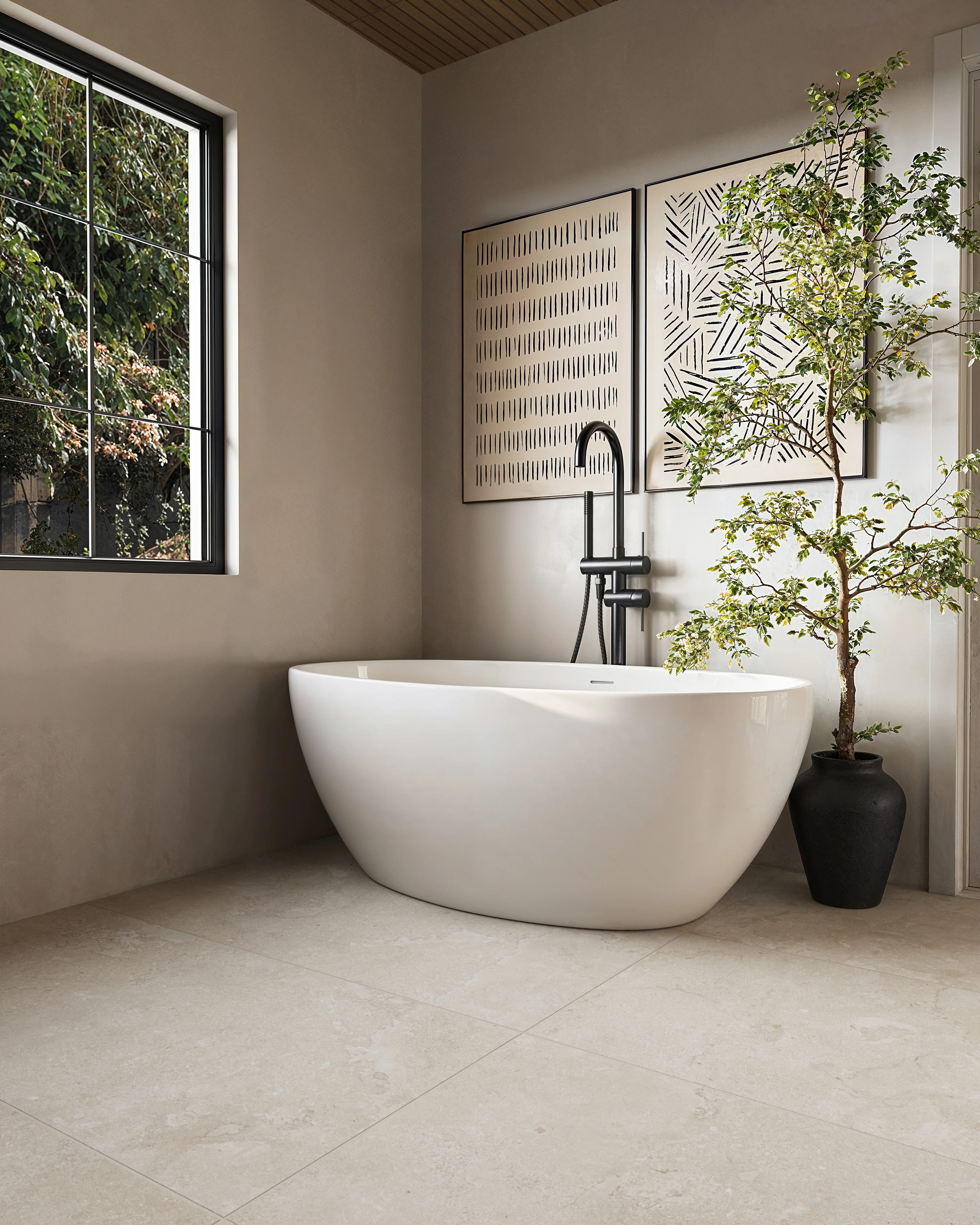Tatum 24 x 48 Matte Porcelain Tile in Cross-Cut Sand - Image 11