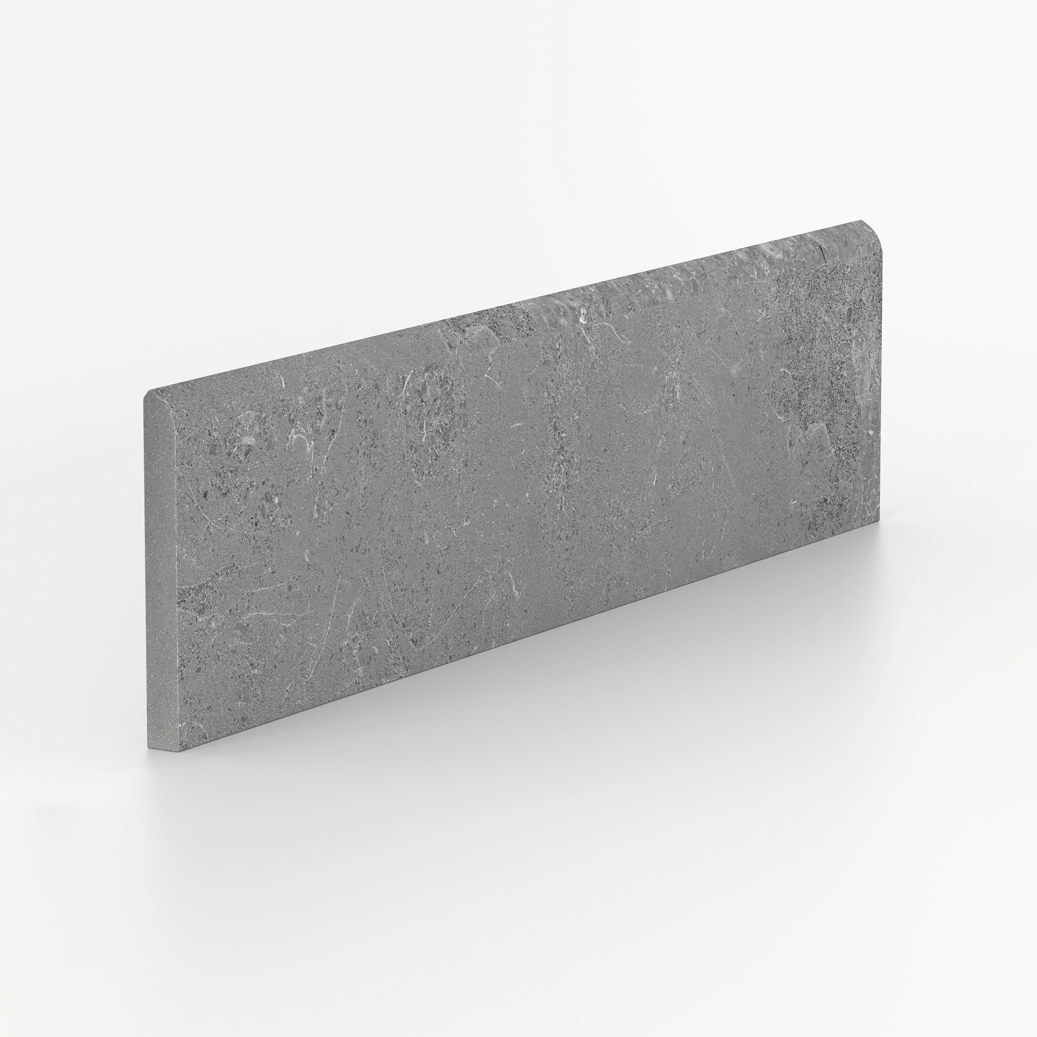 Tatum 3 x 12 Matte Porcelain Bullnose Tile in Cross-Cut Pewter - Image 2