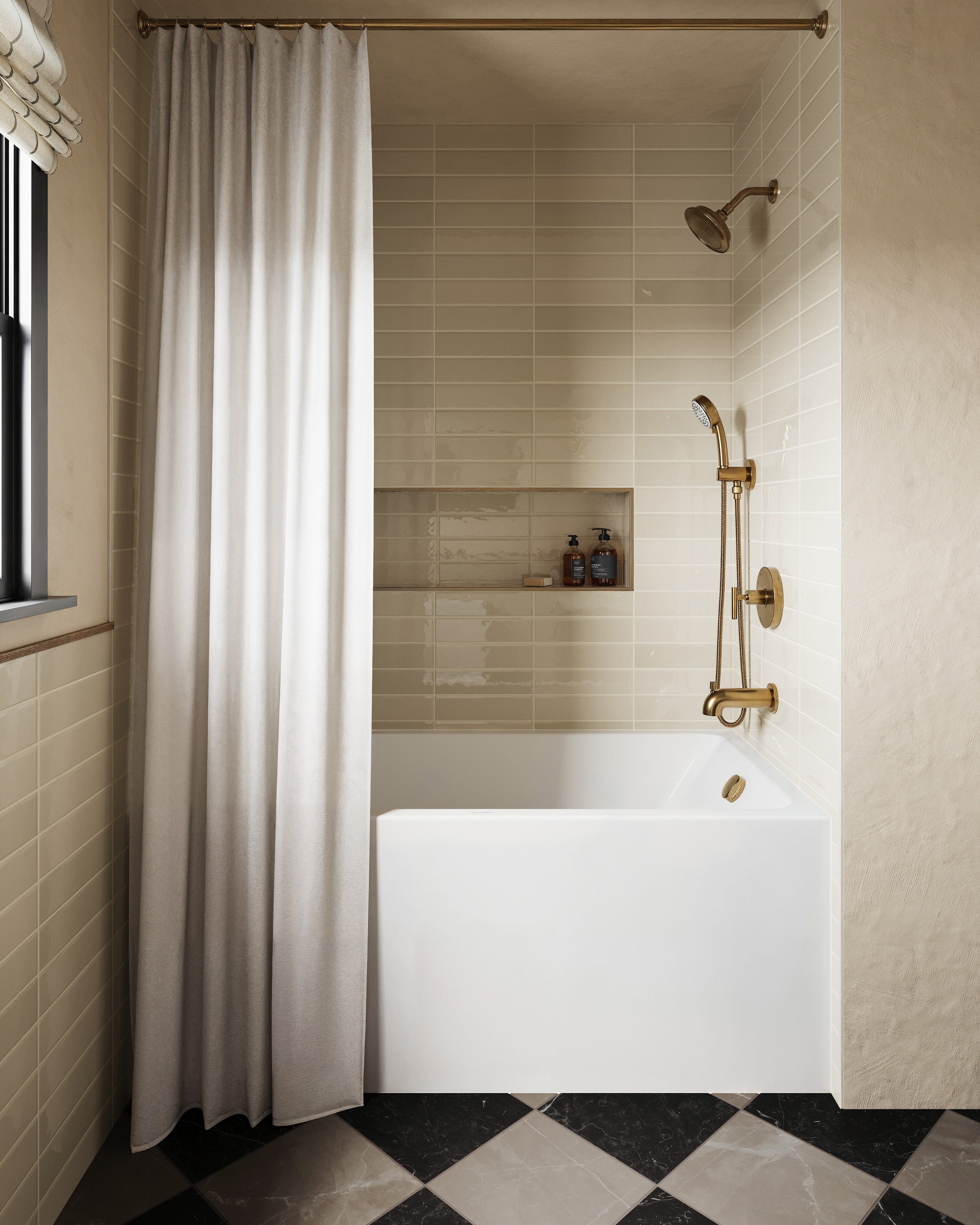 Teagan 3 x 12 Glossy Ceramic Tile in Cream - Image 2