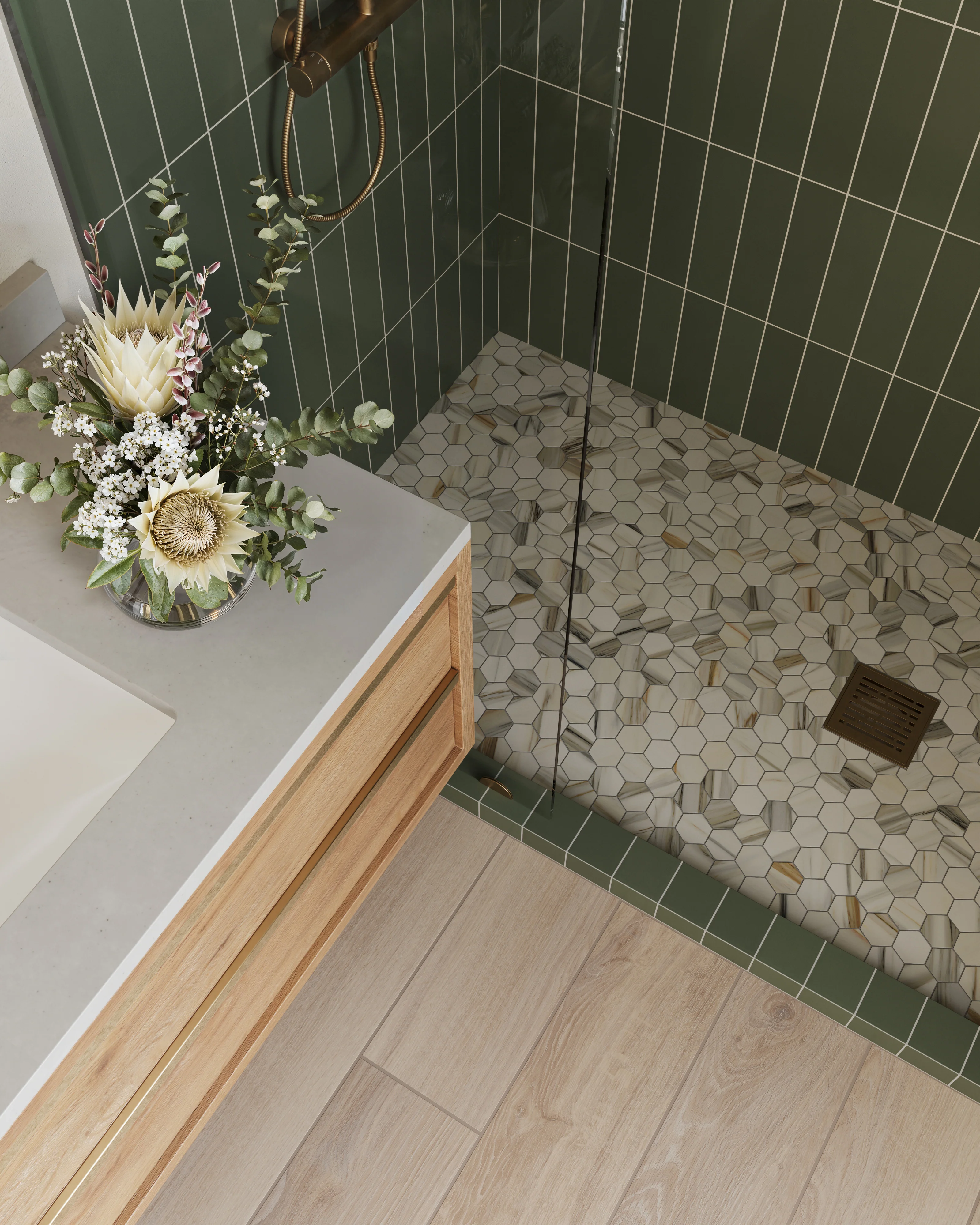Teagan 3 x 12 Glossy Ceramic Tile in Moss - Image 13
