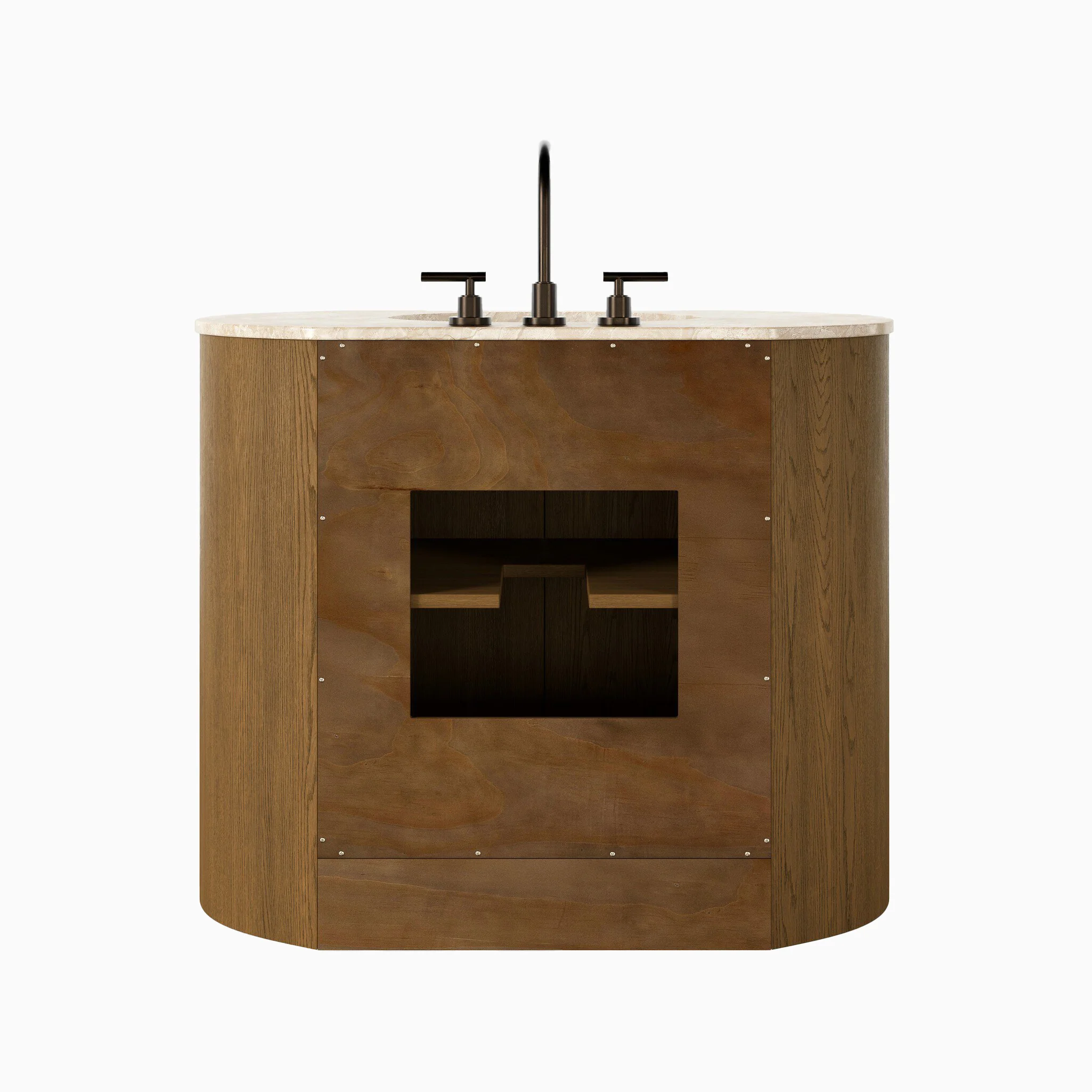 Tessa 40" Single Vanity in Washed Natural Veneer with Sand Marble Top - Image 5