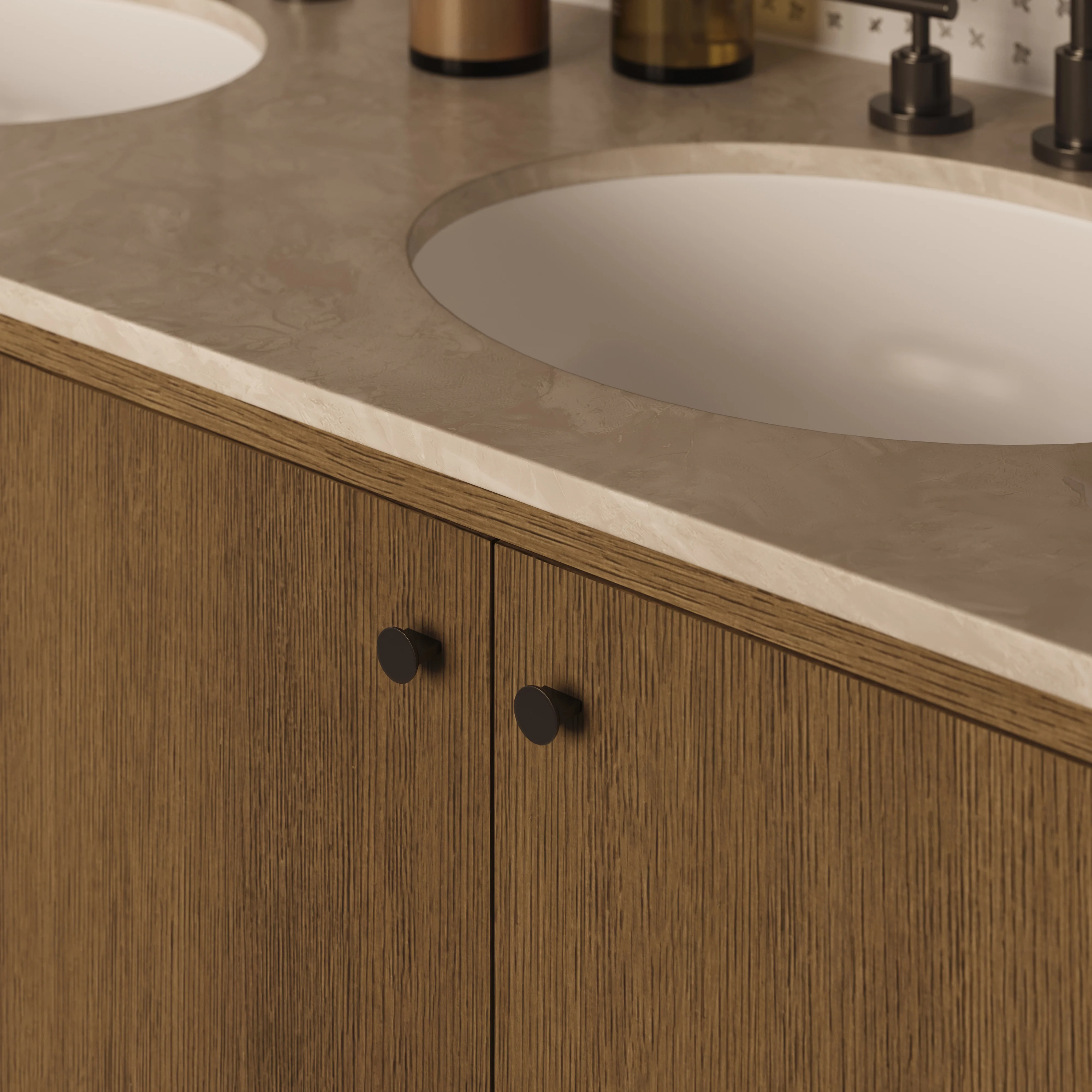 Tessa 72" Double Vanity in Washed Natural Veneer with Sand Marble Top - Image 10