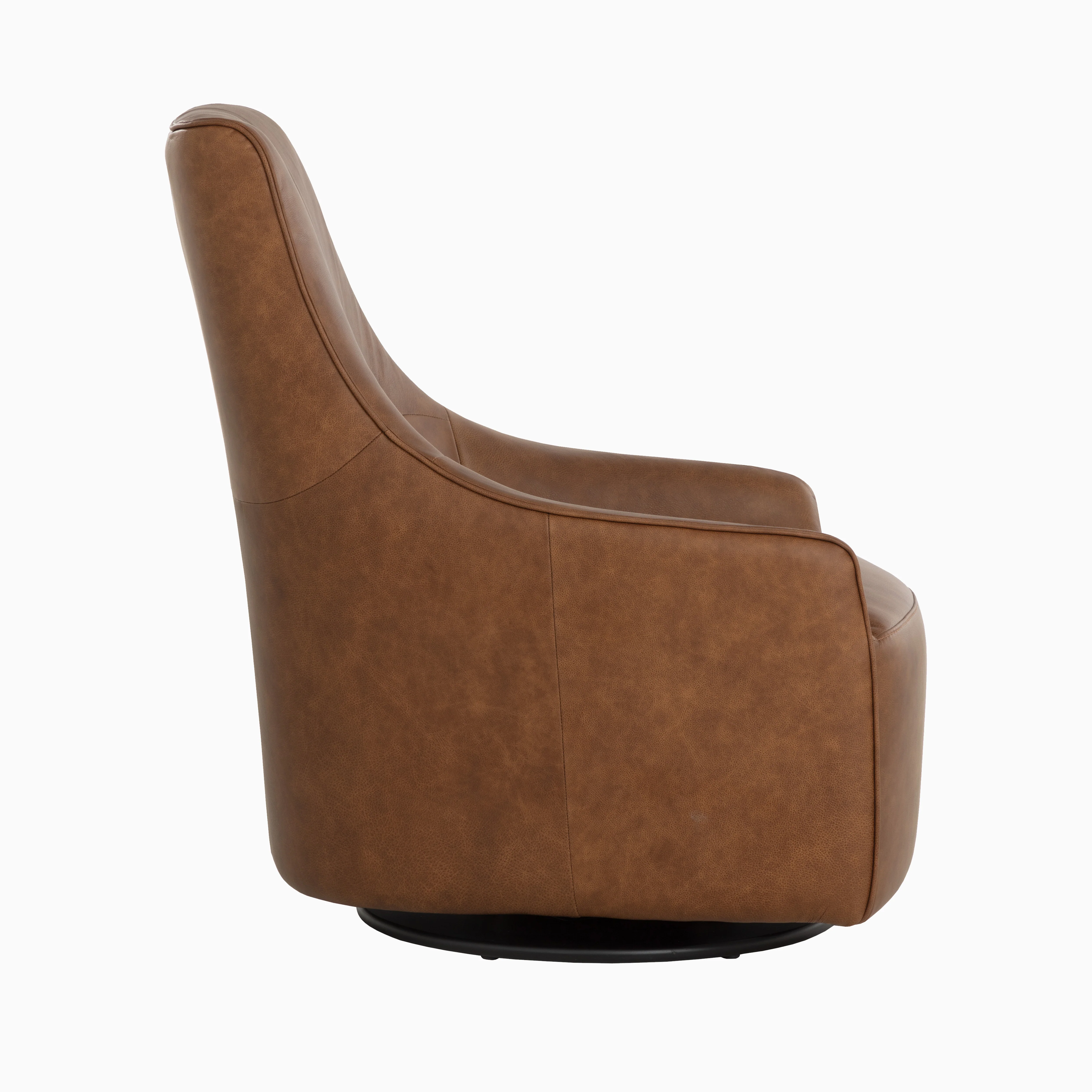 Valerio Swivel Lounge Chair in Brown - Image 4