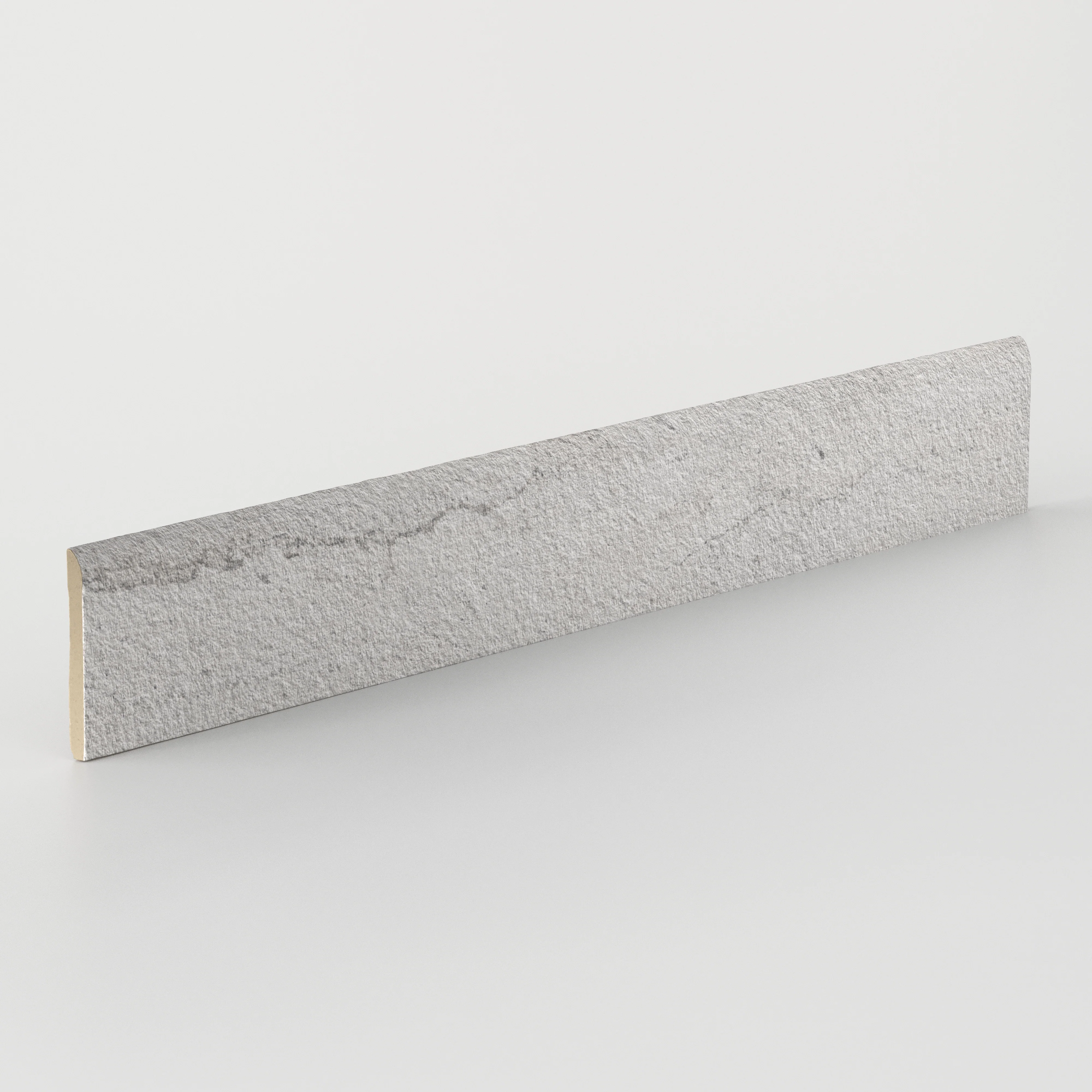 Vesper 3 x 24 Matte Porcelain Bullnose Tile in Strata Grey - Image 2