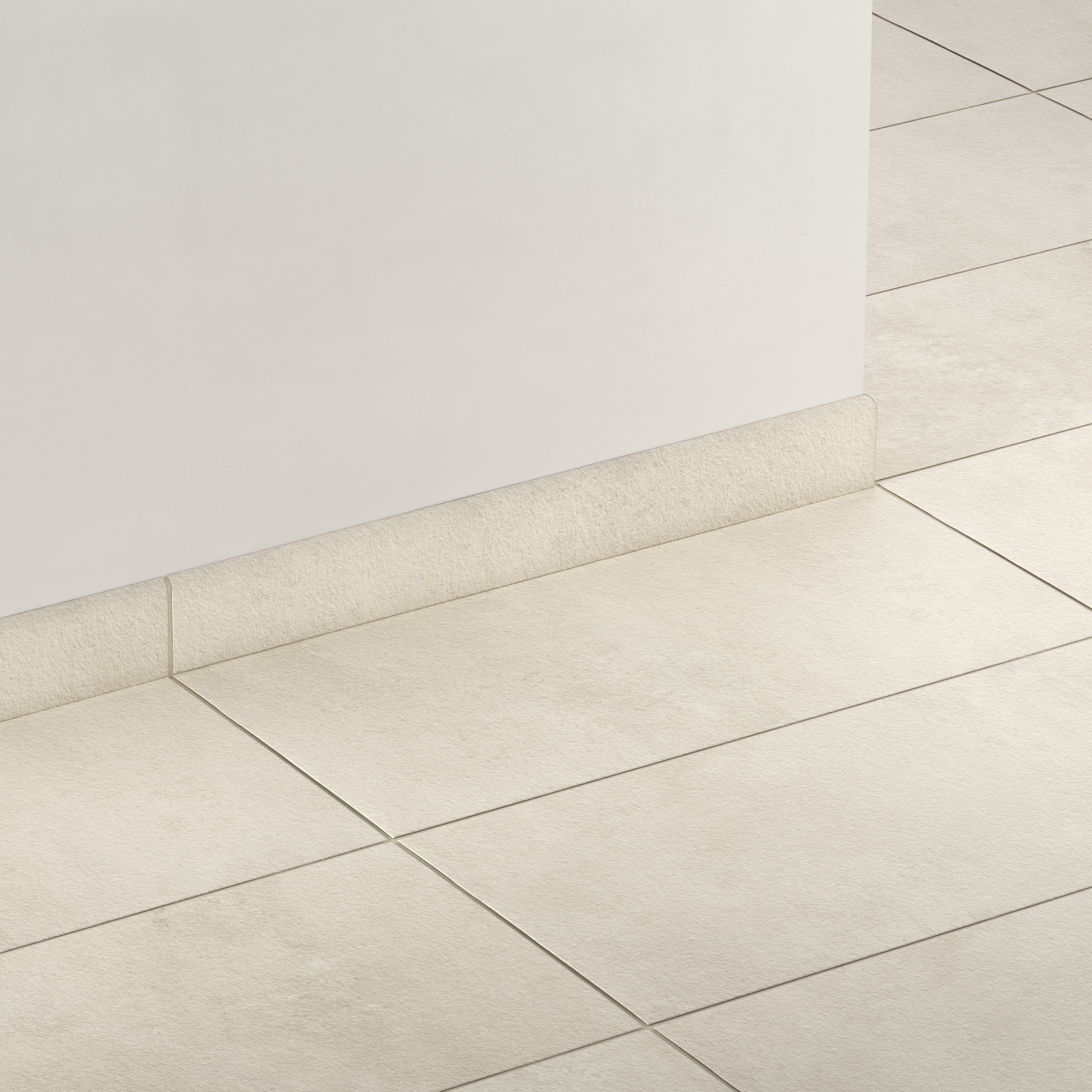 Vesper 3 x 24 Matte Porcelain Bullnose Tile in Beige - Image 3