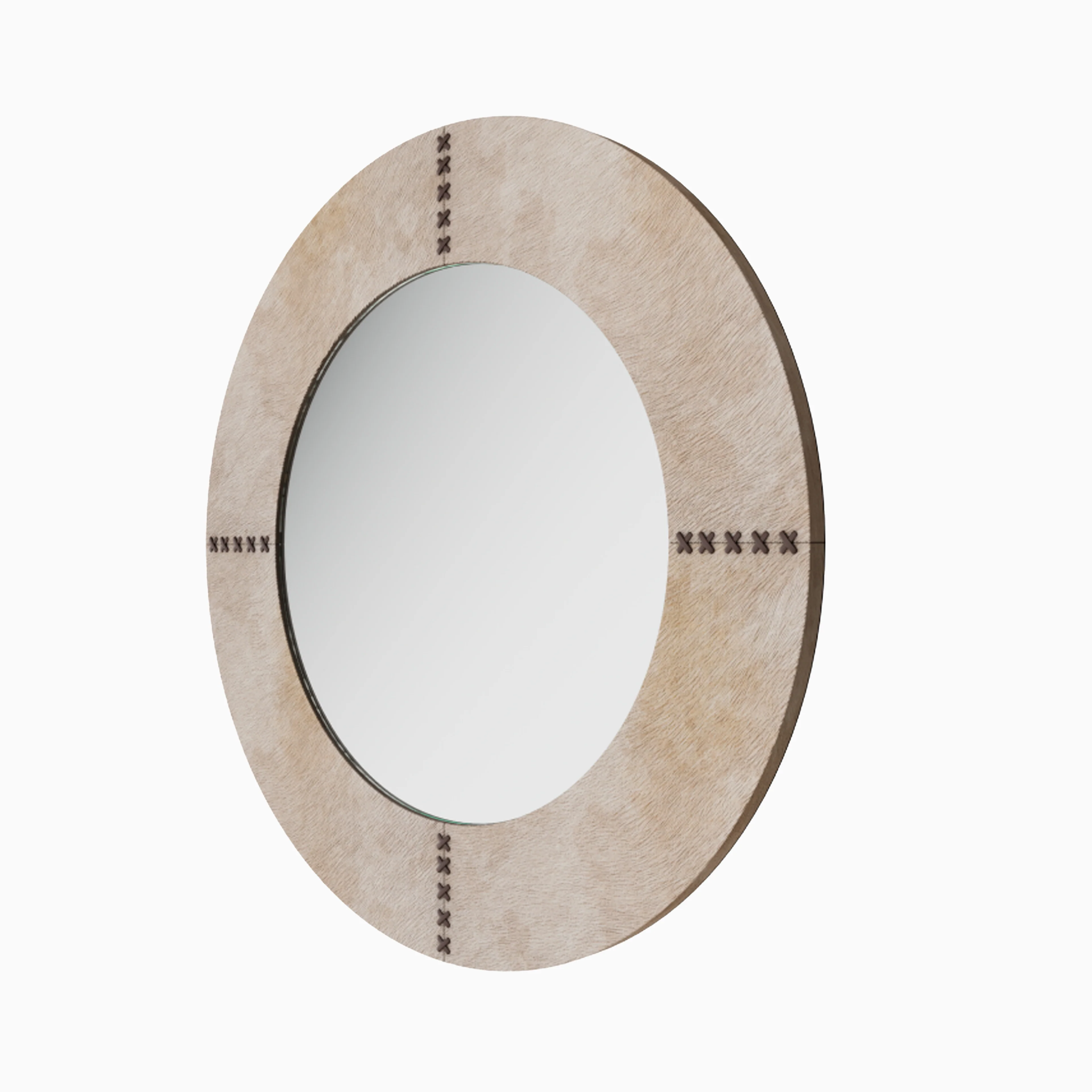 Vionna Round Mirror in White - Image 5