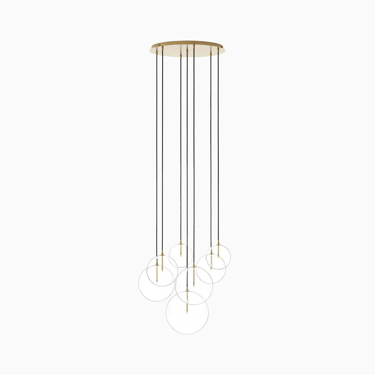 Walsh 7-Light Chandelier in Clear Glass & Burnished Brass - Image 3