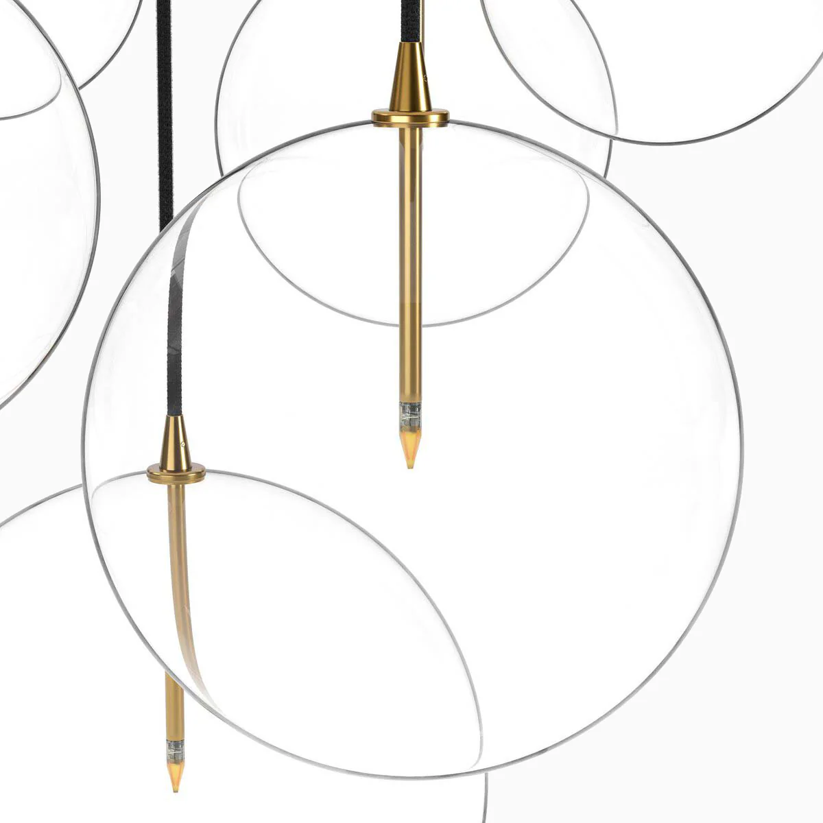 Walsh 7-Light Chandelier in Clear Glass & Burnished Brass - Image 4