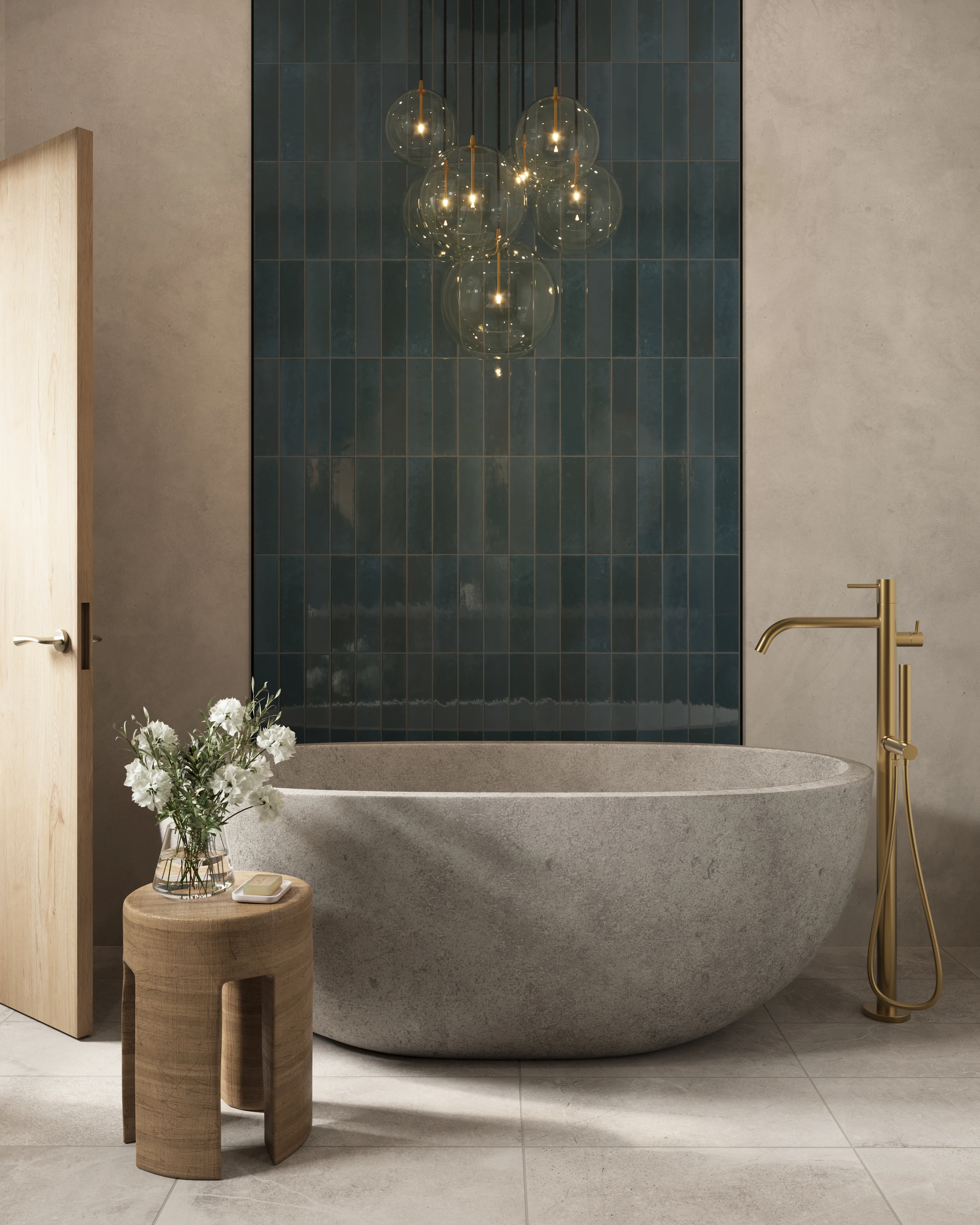 Walsh 7-Light Chandelier in Clear Glass & Burnished Brass - Image 8