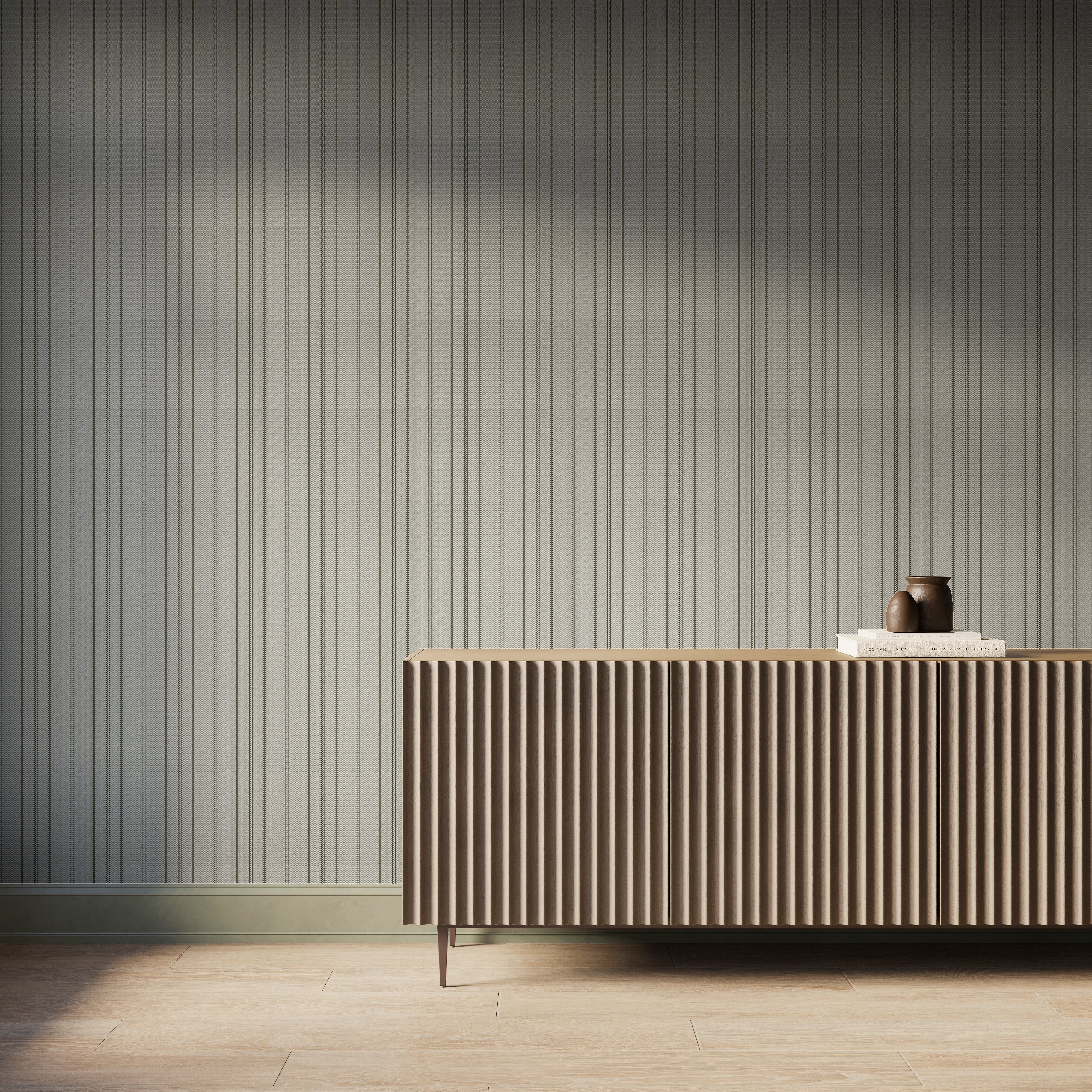 Windsor Wallpaper in Olive II, 52" x 132" - Image 2