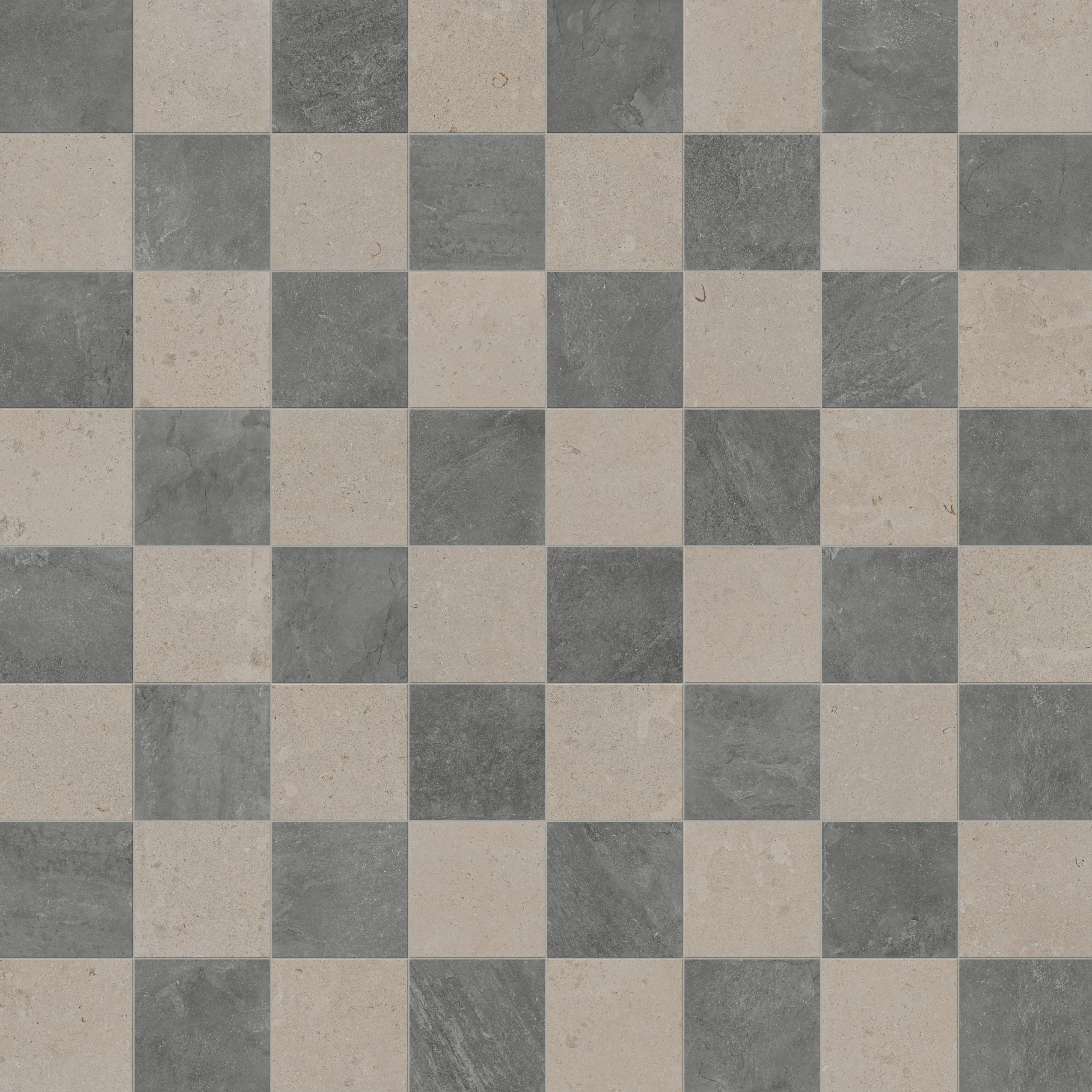 Wren 12 x 12 Checkerboard Grip 2cm Porcelain Paver Tile in Charcoal & Dune - Image 8