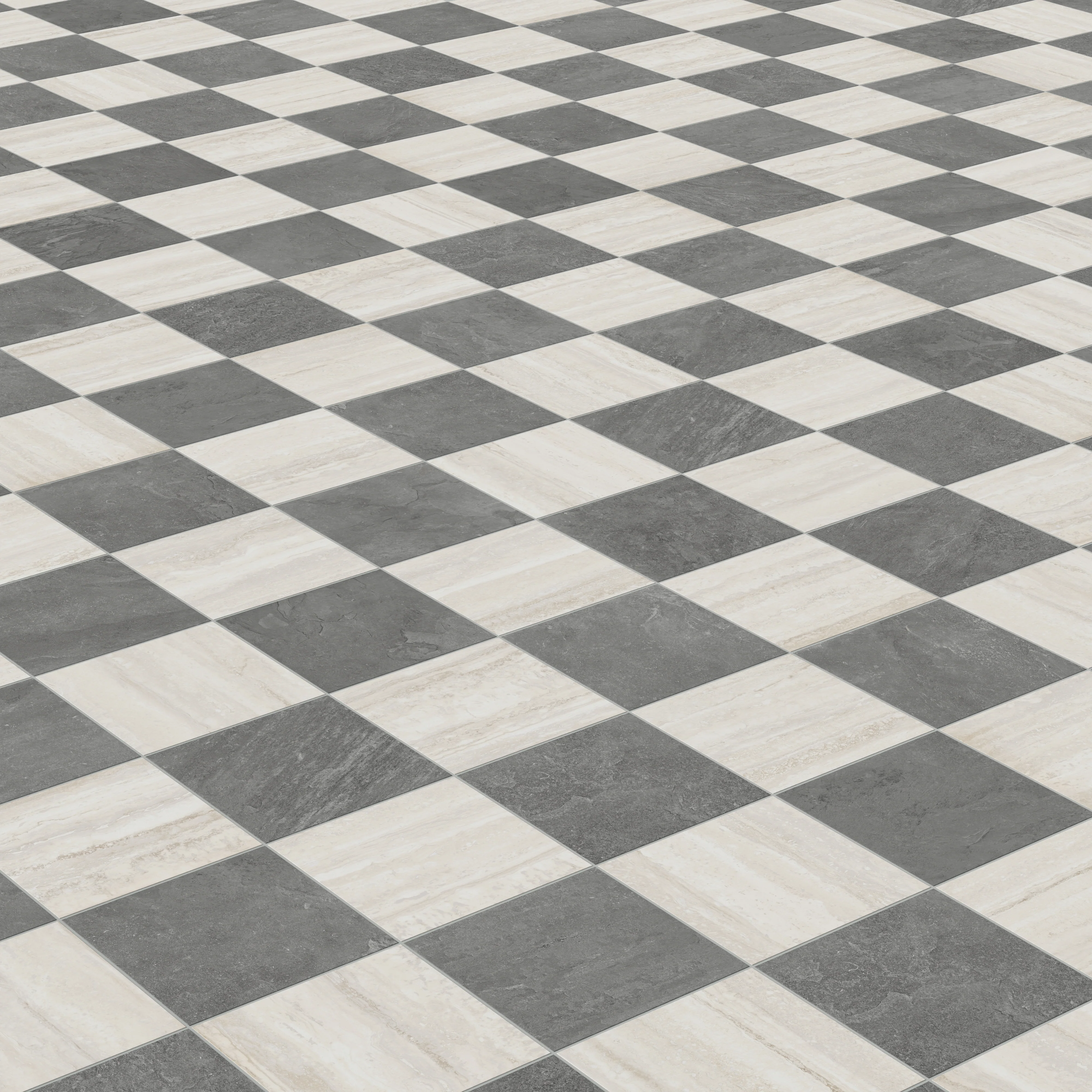 Wren 12 x 12 Checkerboard Grip 2cm Porcelain Paver Tile in Charcoal & Oat - Image 7