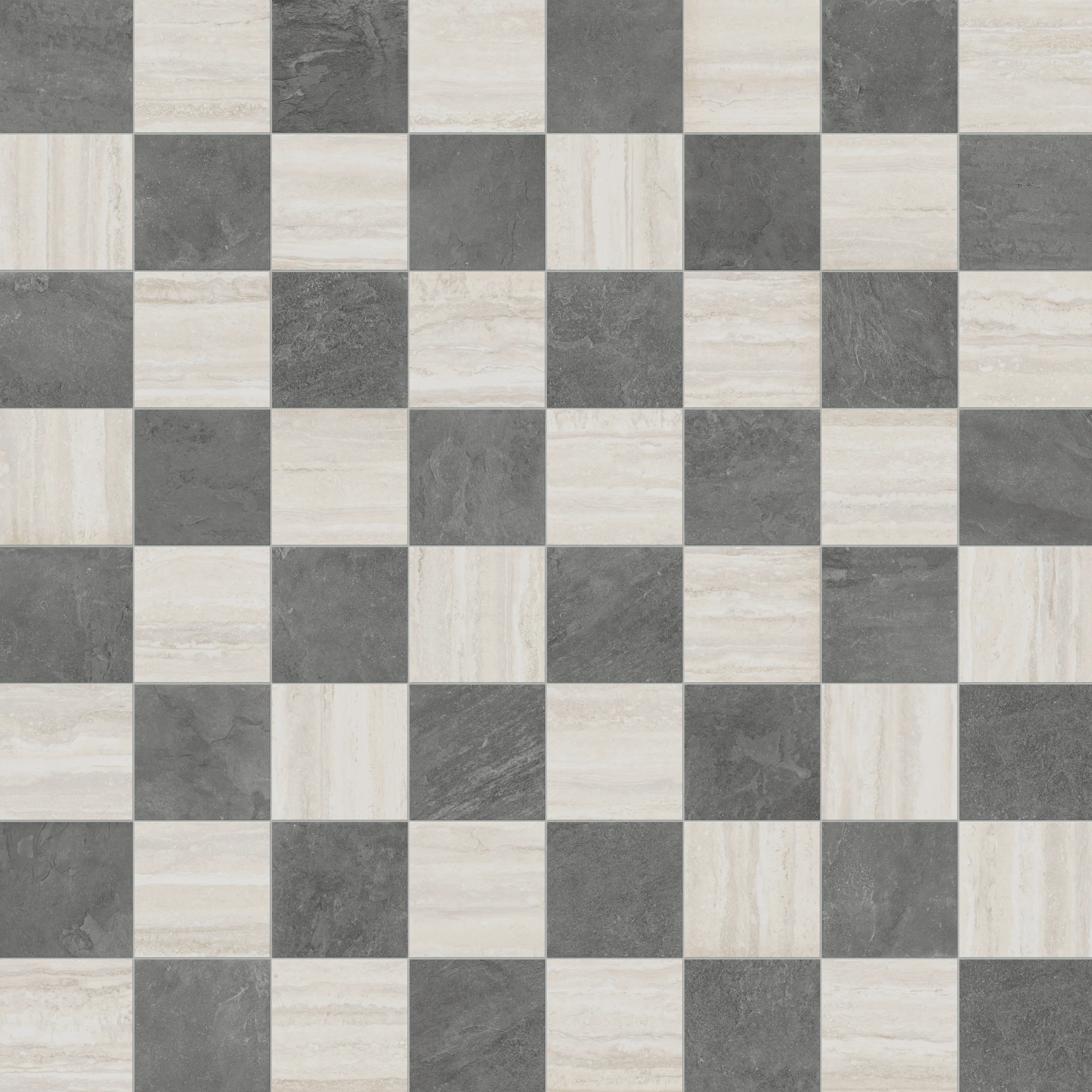 Wren 12 x 12 Checkerboard Grip 2cm Porcelain Paver Tile in Charcoal & Oat - Image 9