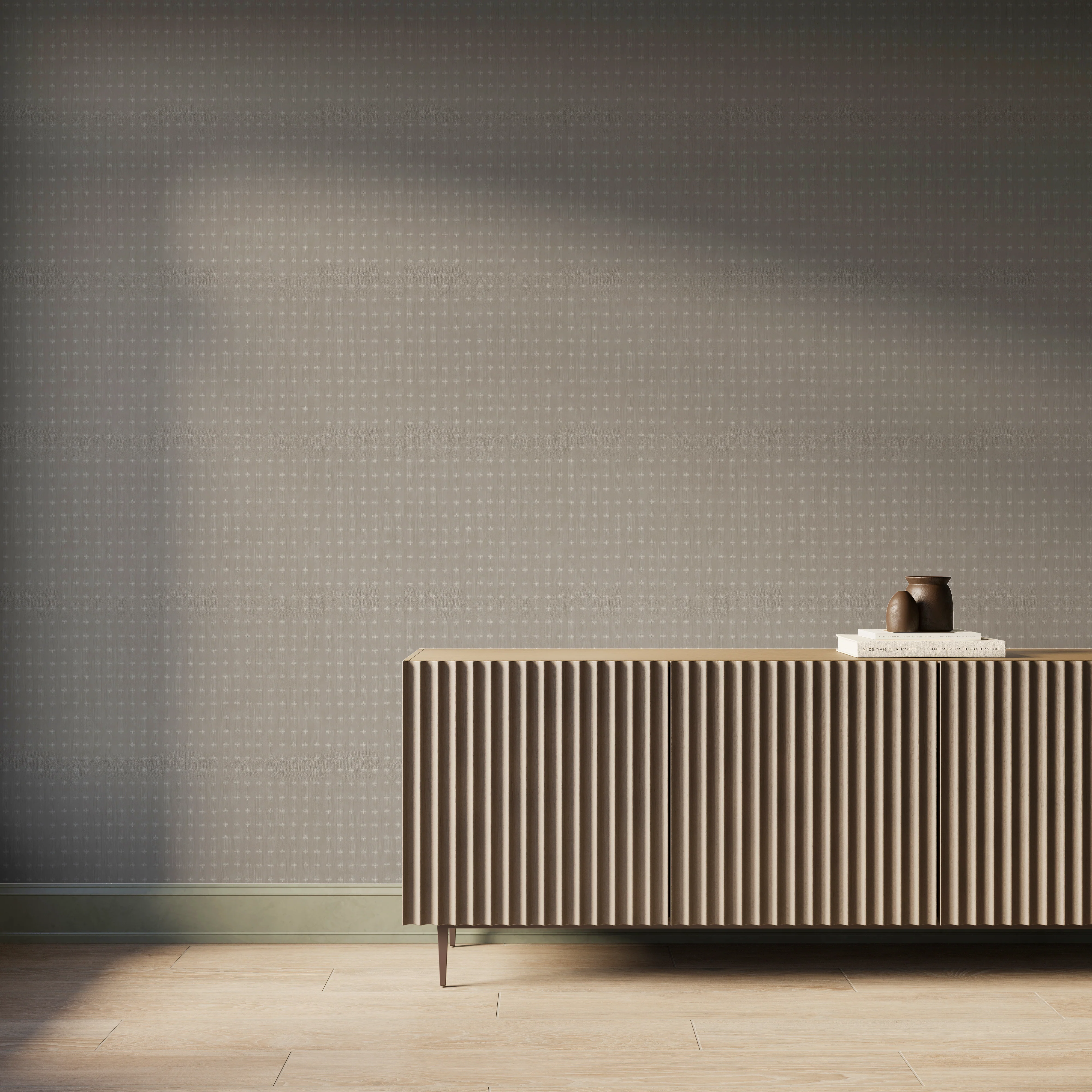 York Wallpaper in Grey, 52" x 132" - Image 2